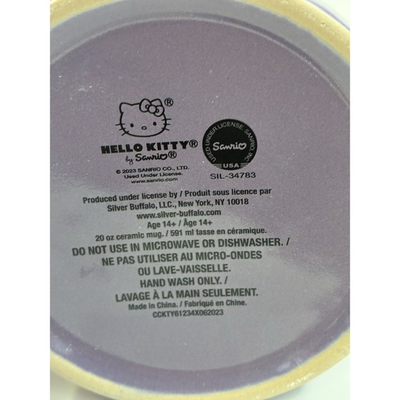 Hello Kitty Purple Coffee Mug With Bats Brand New Never Used Out Of Box - Picture 5 of 5